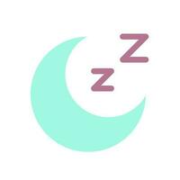 Sleep flat color ui icon. Sleeping mode. Muted sound. Do not disturb. Relaxation time. Bedtime. Simple filled element for mobile app. Colorful solid pictogram. Vector isolated RGB illustration