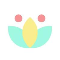 Lotus flat color ui icon. Meditation sign. Inner calmness and tranquility. Spiritual harmony. Simple filled element for mobile app. Colorful solid pictogram. Vector isolated RGB illustration