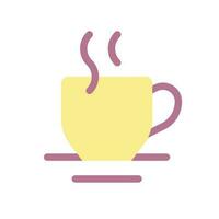 Hot beverage flat color ui icon. Morning tea. Coffee break. Calming and refreshing drink. Simple filled element for mobile app. Colorful solid pictogram. Vector isolated RGB illustration