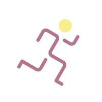 Running flat color ui icon. Active lifestyle. Healthy habit. Jogging practice. Regular workouts. Simple filled element for mobile app. Colorful solid pictogram. Vector isolated RGB illustration