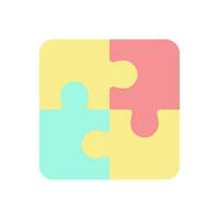 Puzzle flat color ui icon. Team cooperation. Teamwork. Idea and solution. Business planning. Simple filled element for mobile app. Colorful solid pictogram. Vector isolated RGB illustration