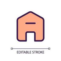Delete address pixel perfect RGB color ui icon. Change information online. Simple filled line element. GUI, UX design for mobile app. Vector isolated pictogram. Editable stroke