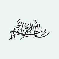 Bismillah Written in Islamic Arabic Calligraphy. Meaning of Bismillah, In the Name of Allah, The Compassionate, The Merciful vector