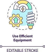 Use efficient equipment concept icon. Smart consumption. Net zero design approach abstract idea thin line illustration. Isolated outline drawing. Editable stroke vector