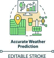 Accurate weather prediction concept icon. Innovative tool. Increased crop yield abstract idea thin line illustration. Isolated outline drawing. Editable stroke vector