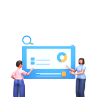 3d rendere di ufficiale lavoratore o dipendente presentazione Infografica diagramma grafico png