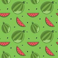 Seamless summer pattern with watermelons vector