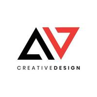 Geometric and abstract initial AV logo design vector