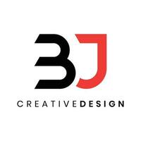 Abstract modern letter BJ logo design vector