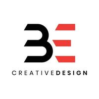 Creative modern abstract letter BE logo design vector