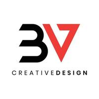 Geometric initial BV logo design vector illustration