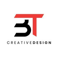 Abstract unique letter BT logo design vector