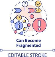 Can become fragmented concept icon. Microtraining negative abstract idea thin line illustration. Learning experience. Isolated outline drawing. Editable stroke vector