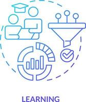 Learning blue gradient concept icon. Experience and knowledge. Model for crisis management steps abstract idea thin line illustration. Isolated outline drawing vector