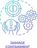 Damage containment blue gradient concept icon. Strategy. Model for crisis management steps abstract idea thin line illustration. Isolated outline drawing vector