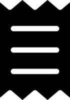 Get receipt for purchase black glyph ui icon. Payment information. Online market. User interface design. Silhouette symbol on white space. Solid pictogram for web, mobile. Isolated vector illustration