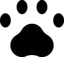 Pet paw black glyph ui icon. Goods for domestic animals. Online marketplace. User interface design. Silhouette symbol on white space. Solid pictogram for web, mobile. Isolated vector illustration