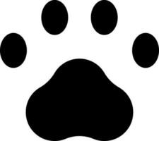 Pet paw black glyph ui icon. Goods for domestic animals. Online marketplace. User interface design. Silhouette symbol on white space. Solid pictogram for web, mobile. Isolated vector illustration