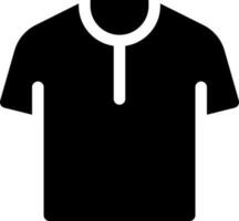 T shirt black glyph ui icon. Men clothing store. Online marketplace. User interface design. Silhouette symbol on white space. Solid pictogram for web, mobile. Isolated vector illustration