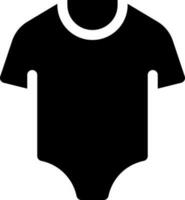 bebé traje negro glifo ui icono. ropa de dormir para niño. infantil ropa. usuario interfaz diseño. silueta símbolo en blanco espacio. sólido pictograma para web, móvil. aislado vector ilustración