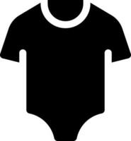 Baby bodysuit black glyph ui icon. Sleepwear for kid. Infant clothes. User interface design. Silhouette symbol on white space. Solid pictogram for web, mobile. Isolated vector illustration
