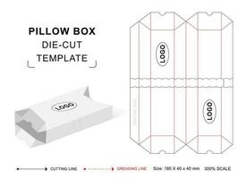 Pillow box die cut template vector