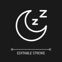 Sleep pixel perfect white linear ui icon for dark theme. Sleeping mode. Muted sound. Vector line pictogram. Isolated user interface symbol for night mode. Editable stroke