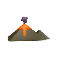 3D Rendering Volcano Element. png