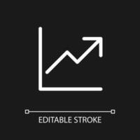 Growth pixel perfect white linear ui icon for dark theme. Business analytics. Improvement. Vector line pictogram. Isolated user interface symbol for night mode. Editable stroke