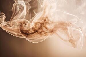 Light background with puffs of ivory smoke. Smoke whiffs and swirls. photo