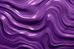 Liquid violet wavy plastic texture. Wrinkle silicone sheet. photo