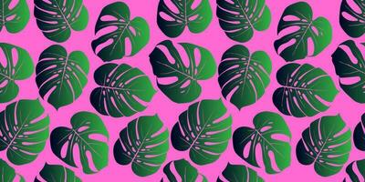 Tropical background with monstera leaves. Seamless floral exotic hawaiian pattern. Jungle  palm wallpaper. vector