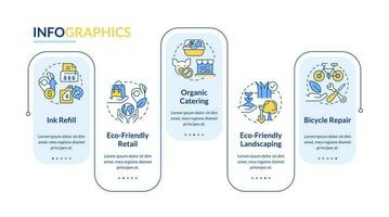 Green business ideas blue rectangle infographic template. Data visualization with 5 steps. Editable timeline info chart. Workflow layout with line icons vector