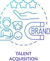 Talent acquisition blue gradient concept icon. Company perception. HR system. Employee engagement abstract idea thin line illustration. Isolated outline drawing vector