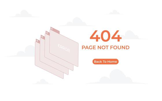 404 error with icon tab wedsite error design template for website vector