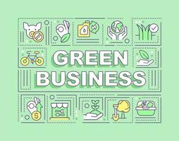 Sustainable business word concepts green banner. Industry tendencies. Infographics with editable icons on color background. Isolated typography. Vector illustration with text