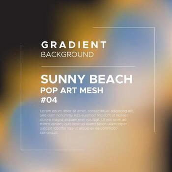 Sunny Beach Pop Art Gradient Mesh Background Set vector