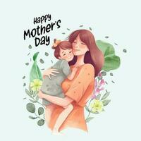 Happy mother's day on 14 may illustration vector