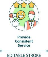 Provide consistent service concept icon. Customer service in food industry abstract idea thin line illustration. Isolated outline drawing. Editable stroke vector