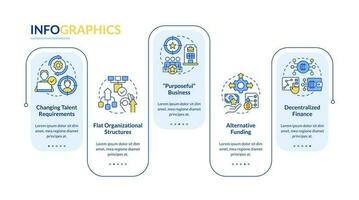 Punditized business trends blue rectangle infographic template. Data visualization with 5 steps. Editable timeline info chart. Workflow layout with line icons vector