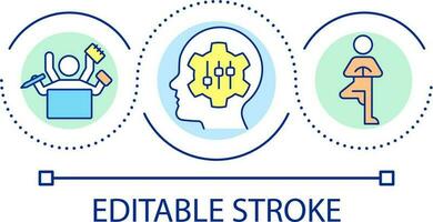 Dealing with multiple tasks loop concept icon. Facing challenges and changes. Skill and ability abstract idea thin line illustration. Isolated outline drawing. Editable stroke vector