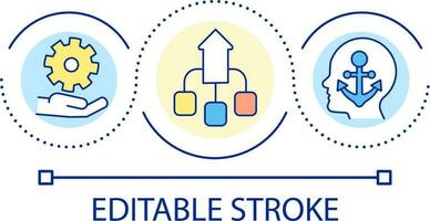 Adopt well organized process loop concept icon. Combine and merge elements. Consolidate structure abstract idea thin line illustration. Isolated outline drawing. Editable stroke vector