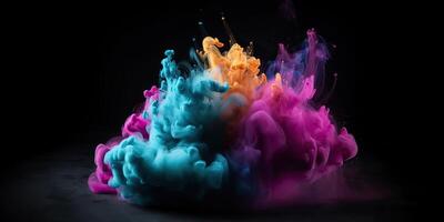 . . Motion graphics illustration of explode splash of color powder. Can be used for background decoration or graphic design. Graphic Art photo