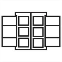 Vector, Image of house window, Black and white color, with transparent background vector