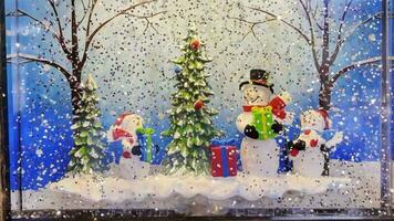 Christmas New Year Celebration Decoration Snowing in Glass video