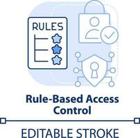 basado en reglas acceso controlar ligero azul concepto icono. seguridad administración resumen idea Delgado línea ilustración. aislado contorno dibujo. editable carrera vector