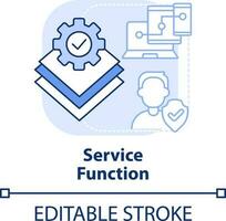 Service function light blue concept icon. Identity management process abstract idea thin line illustration. Remote access. Isolated outline drawing. Editable stroke vector