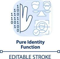 Pure identity function light blue concept icon. Identity management process abstract idea thin line illustration. Isolated outline drawing. Editable stroke vector