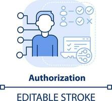 Authorization light blue concept icon. Identity management abstract idea thin line illustration. Computer security. Isolated outline drawing. Editable stroke vector