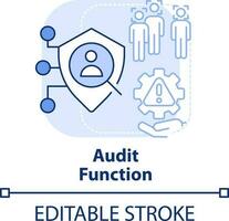 Audit function light blue concept icon. Identity management abstract idea thin line illustration. Monitor user behaviour. Isolated outline drawing. Editable stroke vector